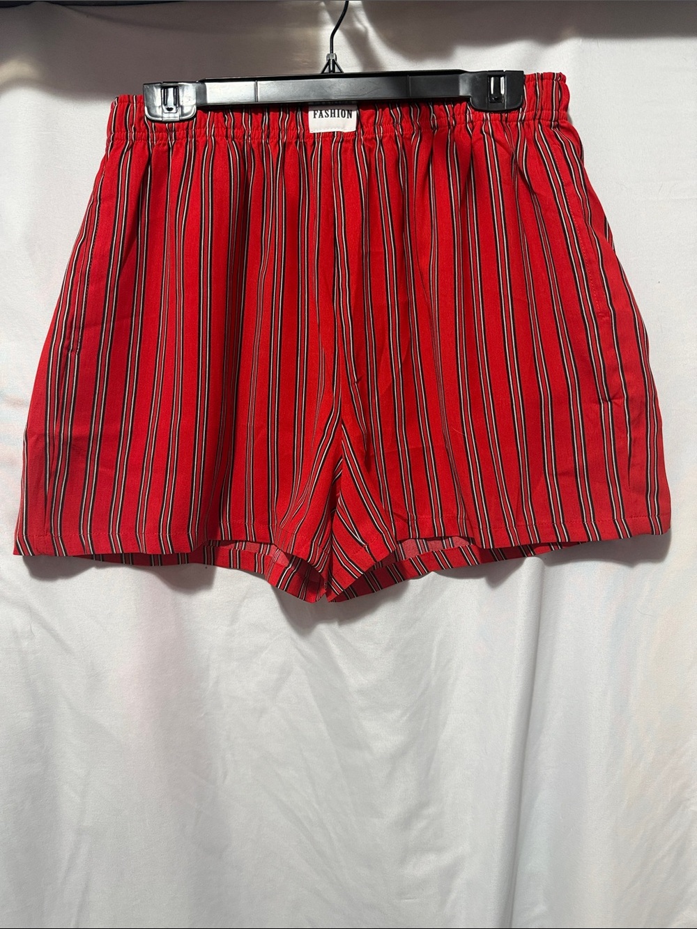 Fashion Red Striped High-Waist Women’s Shorts